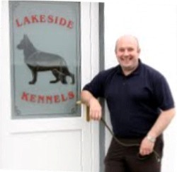 Michael Forde outside at the reception at Lakeside Kennels & Cattery, Dungloe, County Donegal, Ireland